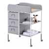 VEVOR Baby Changing Table, Portable Diaper Change Station with 3 Fabric Drawers and Lockable Wheels