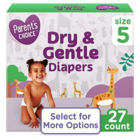 Dry & Gentle Disposable Diapers for Toddlers, Size 5, 27 Count