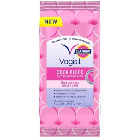 Hypoallergenic Feminine Cleansing Wipes, Odor Block, 20 Count – Resealable Pack