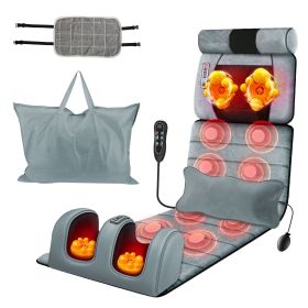 Advanced Version Full Body Electric Massage Mat Heating Vibration Massage Pad Cushion Back Massage Mattress Chair Pad with Neck Foot Massage Head Pill