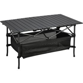 Camping Table That Fold up Lightweight, Aluminum Folding Table Roll Up Table with Easy Carrying Bag for Indoor, Outdoor, Camping, Backyard, BBQ,