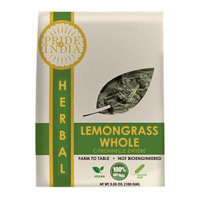 Pride Of India - Natural Dry Indian Lemongrass Herb, 3.53oz (100gm) Full Leaf - Certified and Authentic Indian Herb - Perfect for Cooking, Soups