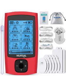 24 Modes TENS Unit Muscle Stimulator, Red Color