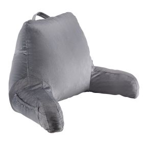 VEVOR Reading Pillow, Standard Size Bed Pillow with Shredded Memory Foam, Back Pillow with 3 Pockets and Washable Short Velvet Cloth, Top with Handle