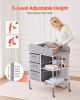 VEVOR Baby Changing Table, Portable Diaper Change Station with 3 Fabric Drawers and Lockable Wheels